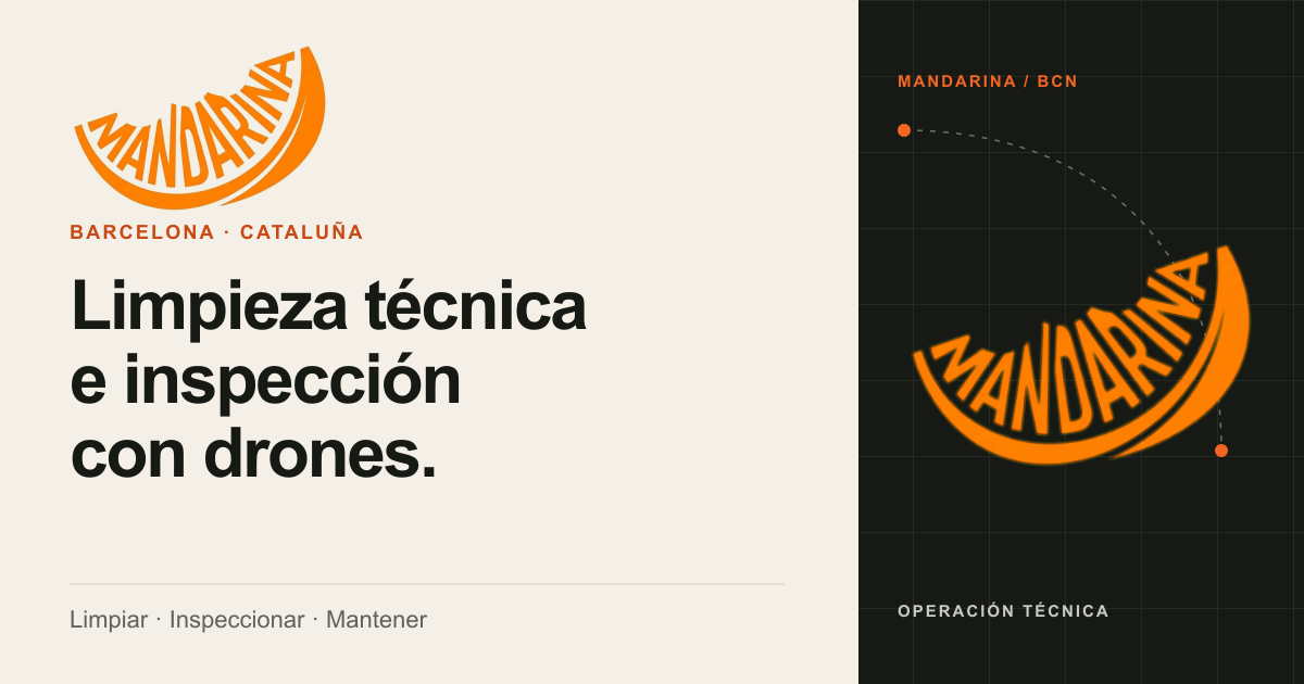 Portada de Mandarina, limpieza técnica e inspección con drones